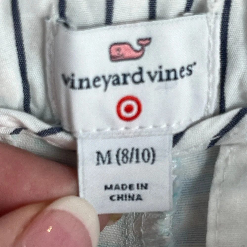 Vineyard Vines Whale Print Shorts M 8-10 Cotton Stretch Preppy